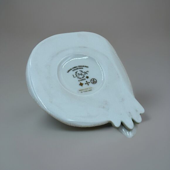 Vintage Lenox China Treasures Porcelain Garden Hat Trinket Box W/ Shovel & Frog - Picture 6 of 6